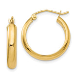 14k 3.75x20mm Round Tube Hoop Earrings TC144