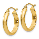 14k 3.75x20mm Round Tube Hoop Earrings TC144