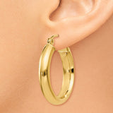 14k 3.75x20mm Round Tube Hoop Earrings TC144