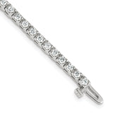 14k White Gold Complete 2.18 carat Round AAA Diamond 4-prong 7 inch Tennis Bracelet X731WAAA