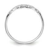 14K White Gold Textured Mini Heart Size 1 Baby / Childs Ring K5794