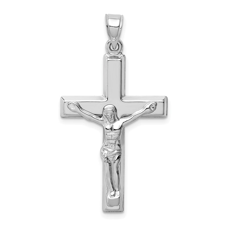 14k White Gold Polished Crucifix Pendant K6299