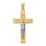14k Two-tone INRI Crucifix Pendant D31
