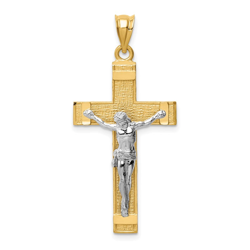 14k Two-tone INRI Crucifix Pendant D31