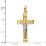 14k Two-tone INRI Crucifix Pendant D31
