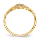 14k 1/10 carat AA Diamond Claddagh Ring Y6307AA