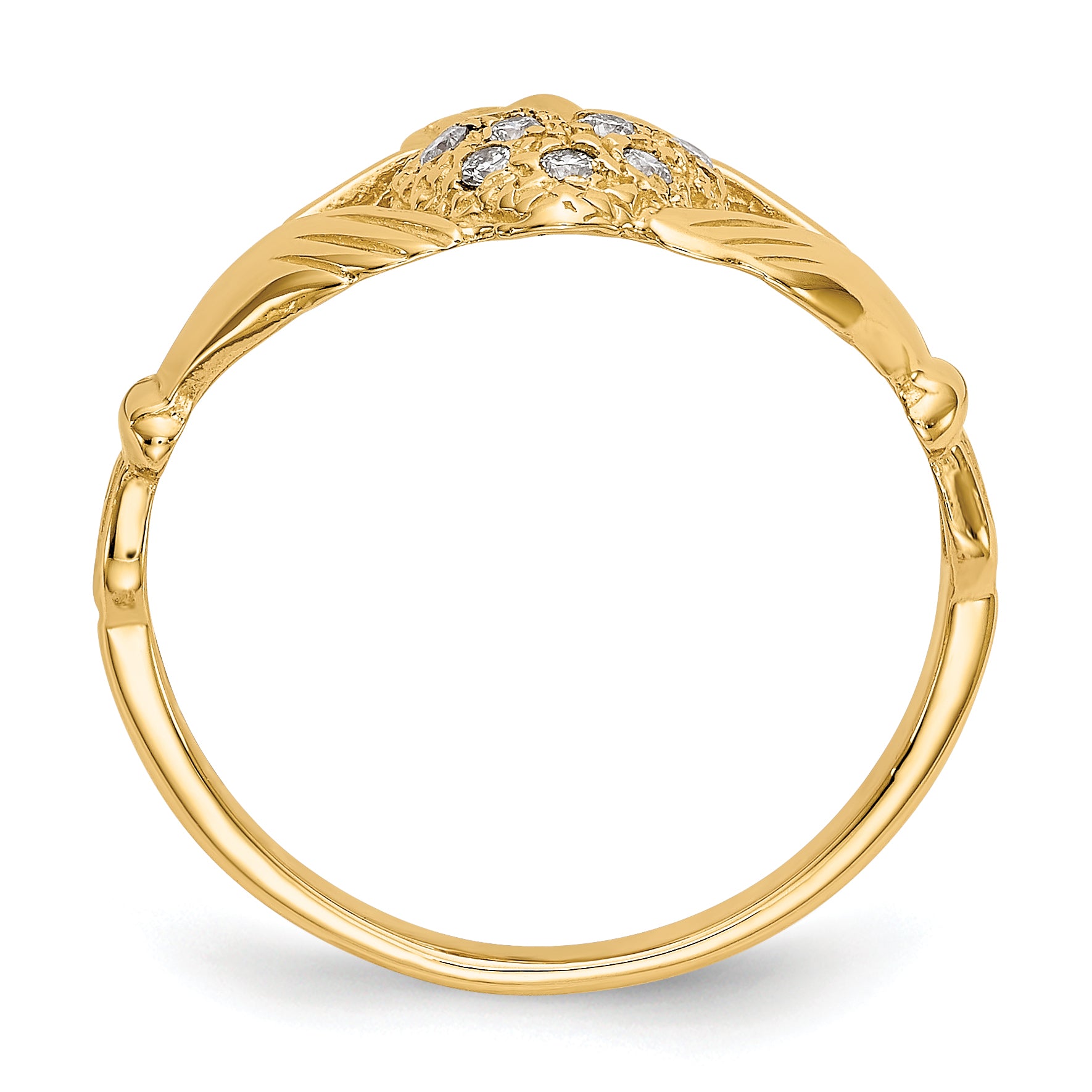 14k 1/10 carat AA Diamond Claddagh Ring Y6307AA