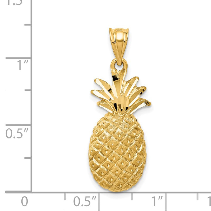 14k Diamond-cut Pineapple Charm C138