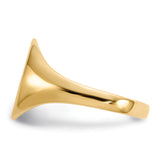 14k 9.5x11.0mm Oval Open Back Signet Ring RS113