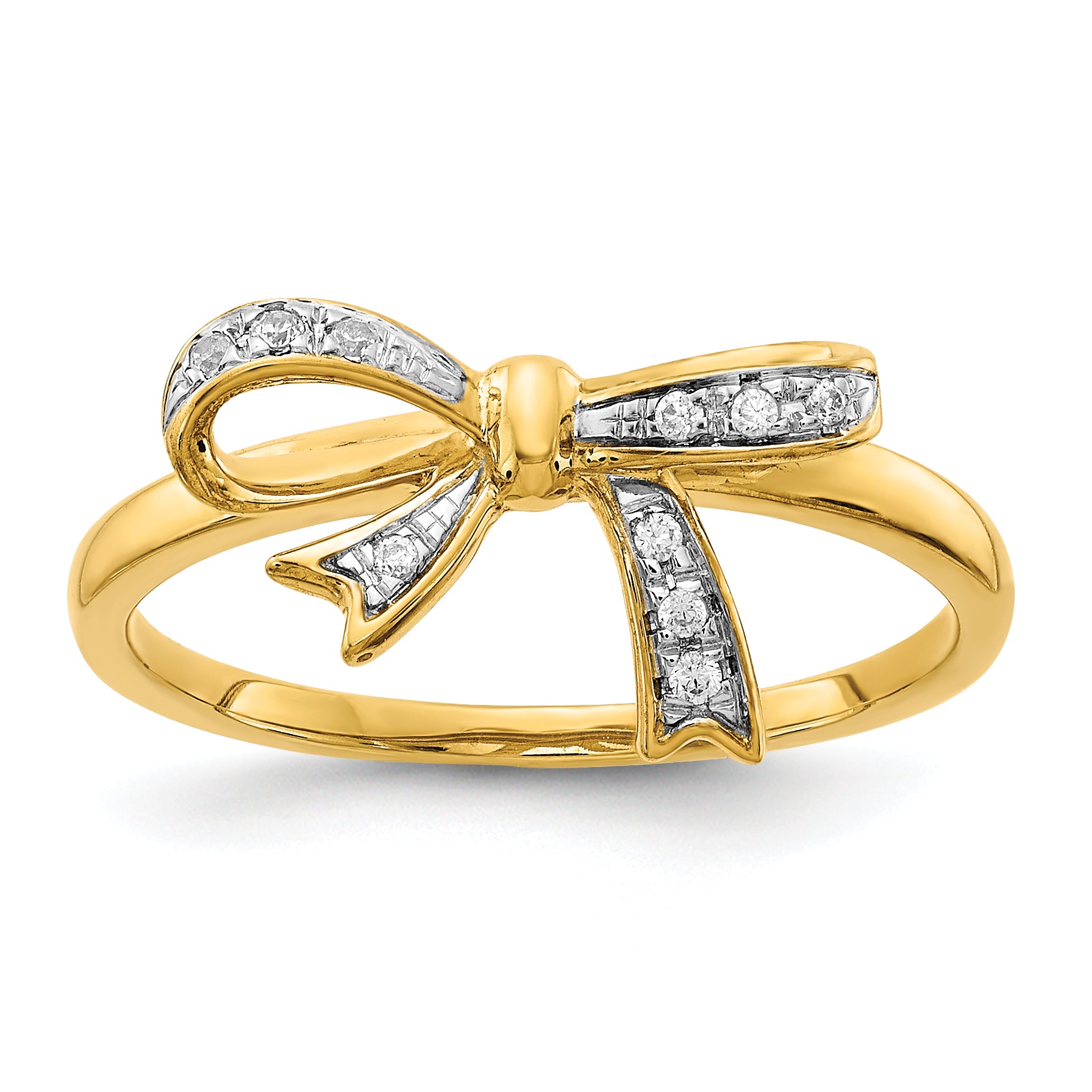 14k White Gold 1/20 carat Diamond Bow Ring RM5701