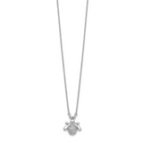 14k White Gold 1/10 carat Diamond Bee 18 inch Necklace PM3760