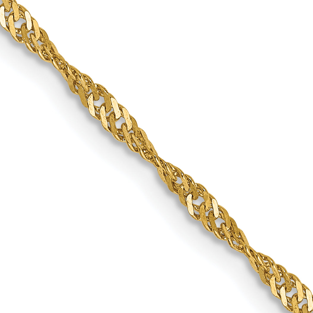 14K 10 inch 1.70mm Singapore with Lobster Clasp Anklet PEN10