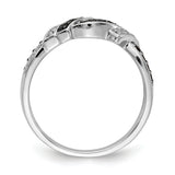 14k White Gold with Black Rhodium 1/4 carat White and Blue Diamond Swirl Ring RM5680