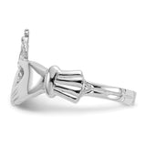 14k White Gold Polished Claddagh Ring K4773