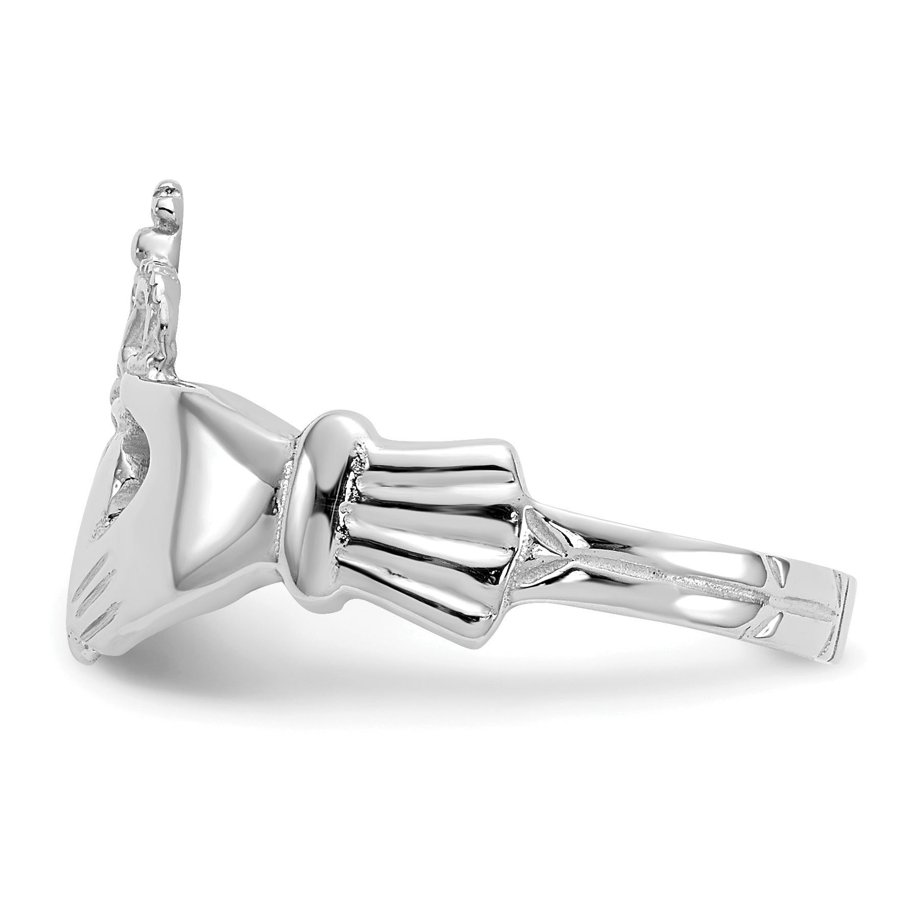 14k White Gold Polished Claddagh Ring K4773