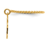 14k Cross Dangle Twisted Band Size 4 Baby / Childs Ring K5112