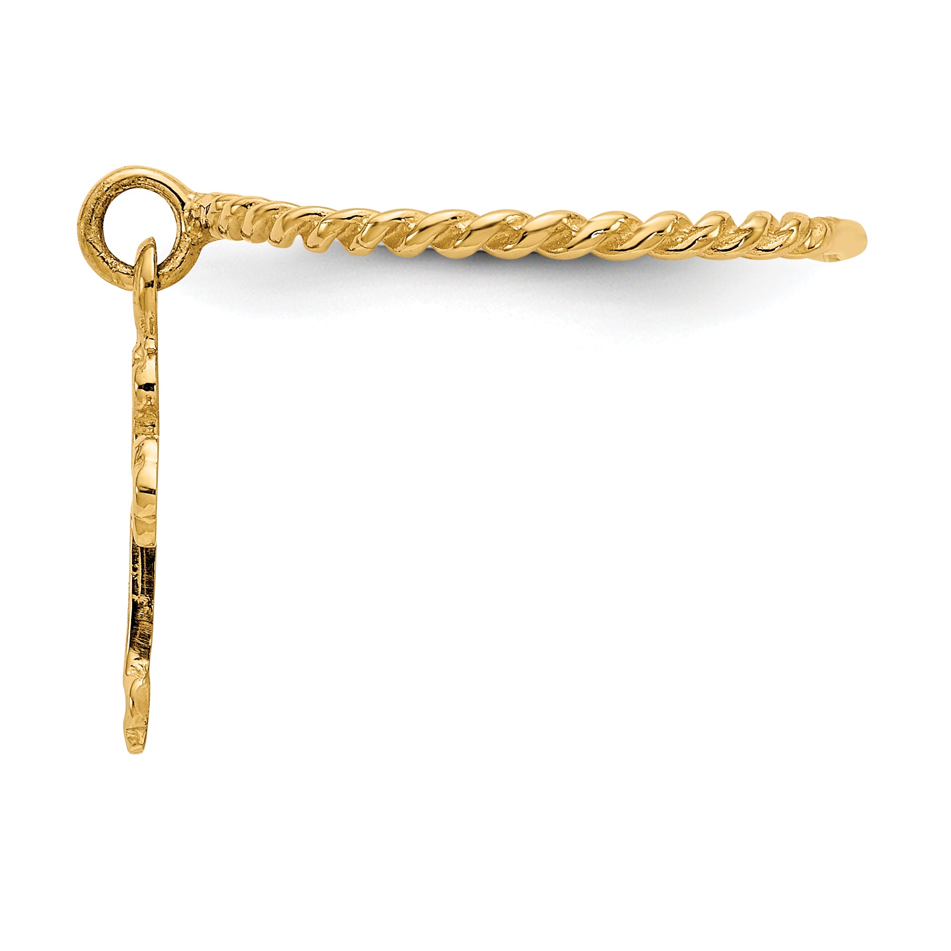 14k Cross Dangle Twisted Band Size 4 Baby / Childs Ring K5112