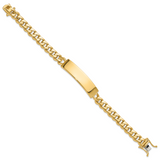 14k Hand-polished Solid Chain/Solid Plate Curb Link 44x12mm Plate 8 inch ID Bracelet LK119ID