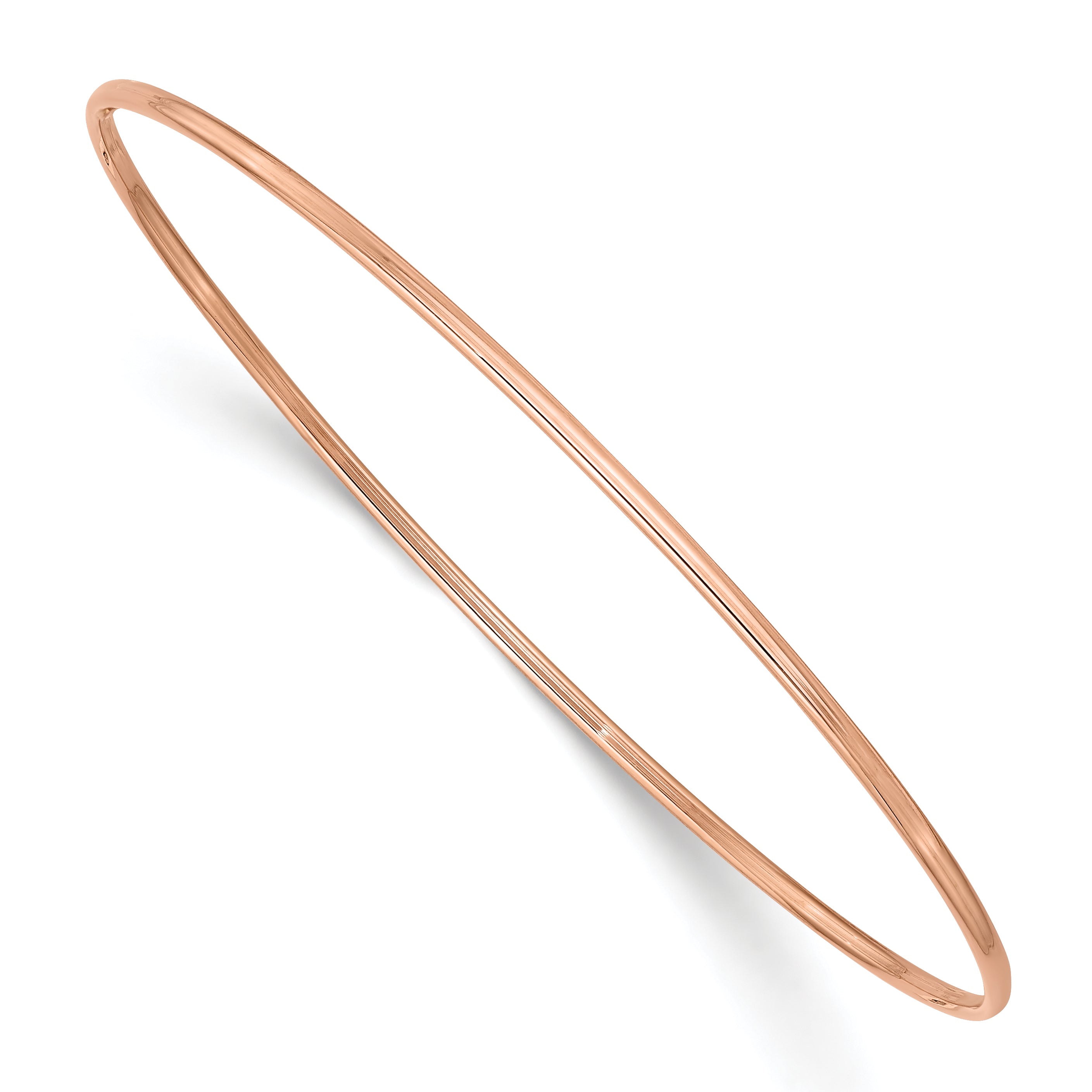 14k Rose Gold Polished 1.50mm Slip-on Round Bangle Bracelet DB539