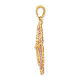 14K Pink Enameled Starfish Pendant K4176