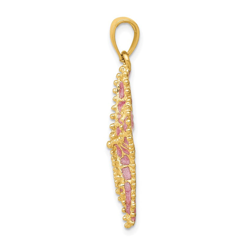 14K Pink Enameled Starfish Pendant K4176