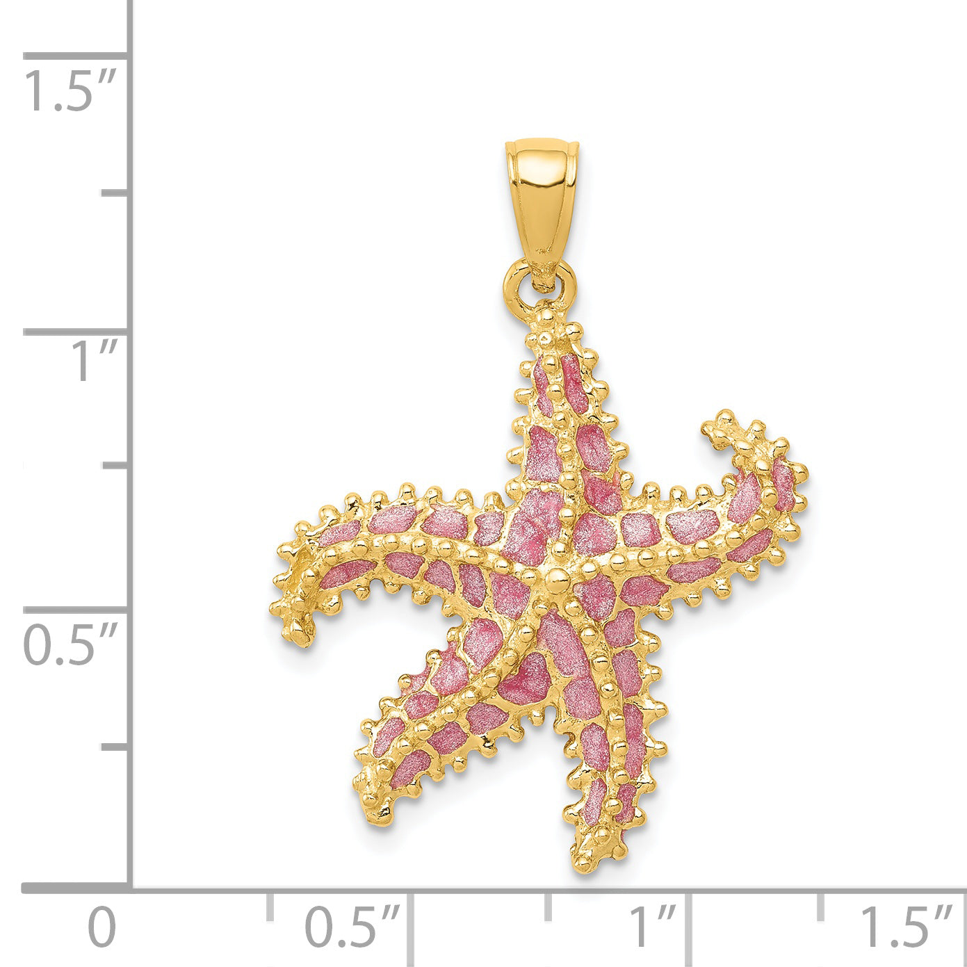 14K Pink Enameled Starfish Pendant K4176