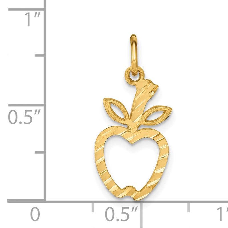 14k Diamond-cut Apple Charm C459