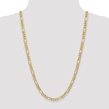 14K 26 inch 6.25mm Semi-Solid Figaro with Lobster Clasp Chain BC96