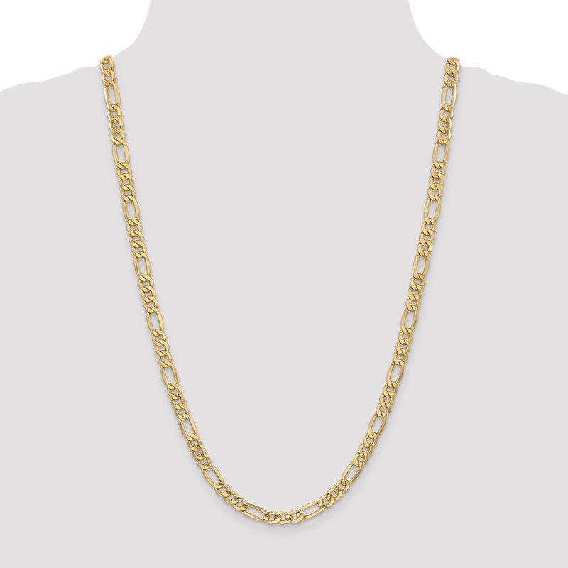 14K 26 inch 6.25mm Semi-Solid Figaro with Lobster Clasp Chain BC96