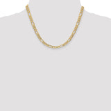 14K 26 inch 6.25mm Semi-Solid Figaro with Lobster Clasp Chain BC96