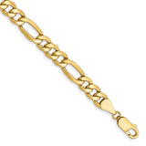 14K 26 inch 6.25mm Semi-Solid Figaro with Lobster Clasp Chain BC96