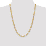 14K 26 inch 6.25mm Semi-Solid Figaro with Lobster Clasp Chain BC96