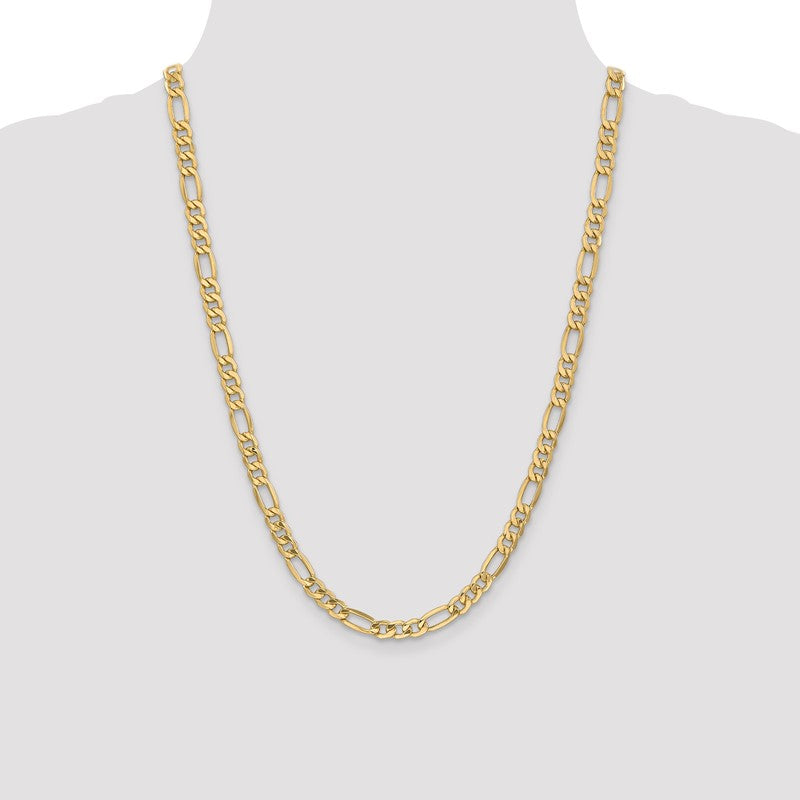 14K 26 inch 6.25mm Semi-Solid Figaro with Lobster Clasp Chain BC96