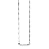 14k White Gold Polished 1/20 carat A Diamond Tiny Bar 18 inch Necklace XP5030WA