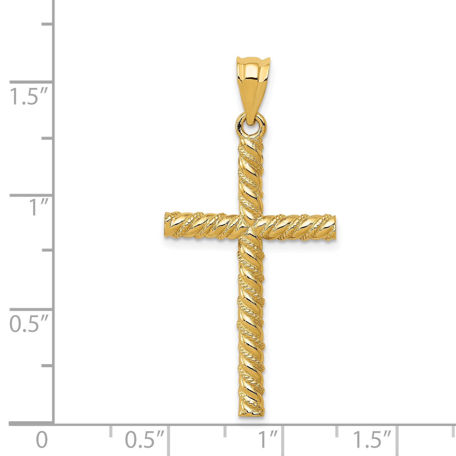 14K Twisted Cross Pendant C187