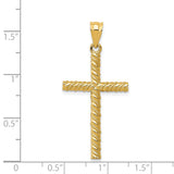 14K Twisted Cross Pendant C187