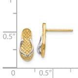 14K and White Rhodium Flip-Flop Post Earrings K1397