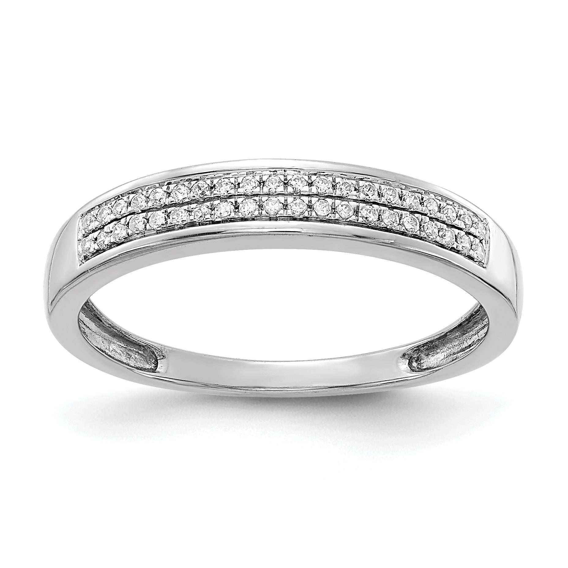 14k White Gold 3mm 2-row 1/8 carat Diamond Band RM5630