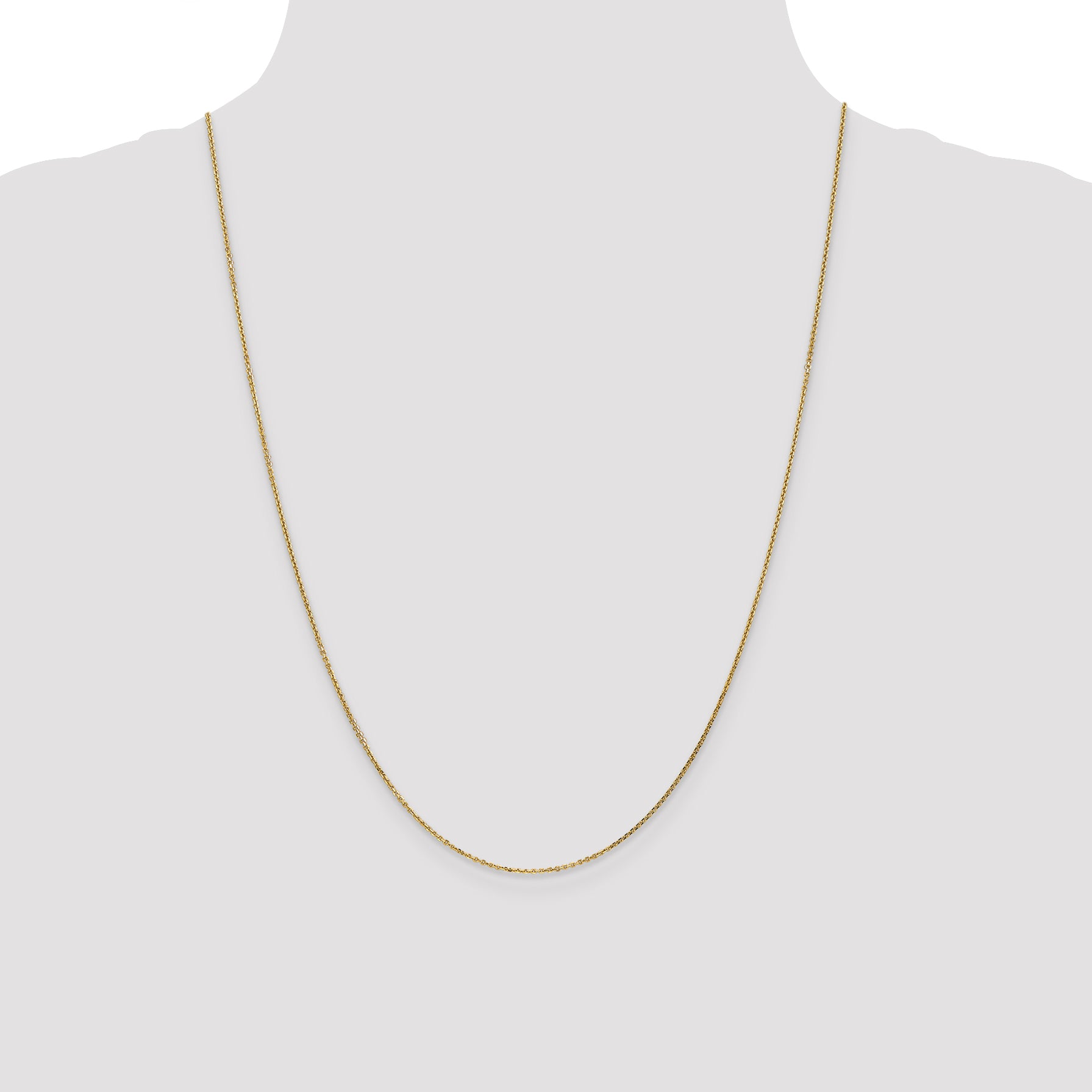 14K 14 inch .95mm Diamond-cut Cable with Lobster Clasp Chain PEN17