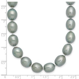 14k White Gold 8-9mm Grey Rice Freshwater Cultured Pearl 16 inch Necklace XF415
