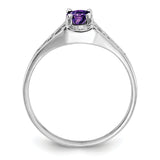 14k White Gold 6x4mm Oval Amethyst Filigree Ring Y4676AM