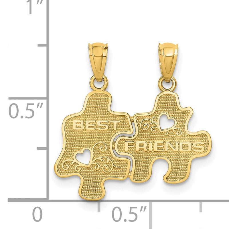 14k BEST FRIENDS 2-Piece Break-apart Puzzle Pieces Charm C3026