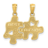 14k BEST FRIENDS 2-Piece Break-apart Puzzle Pieces Charm C3026