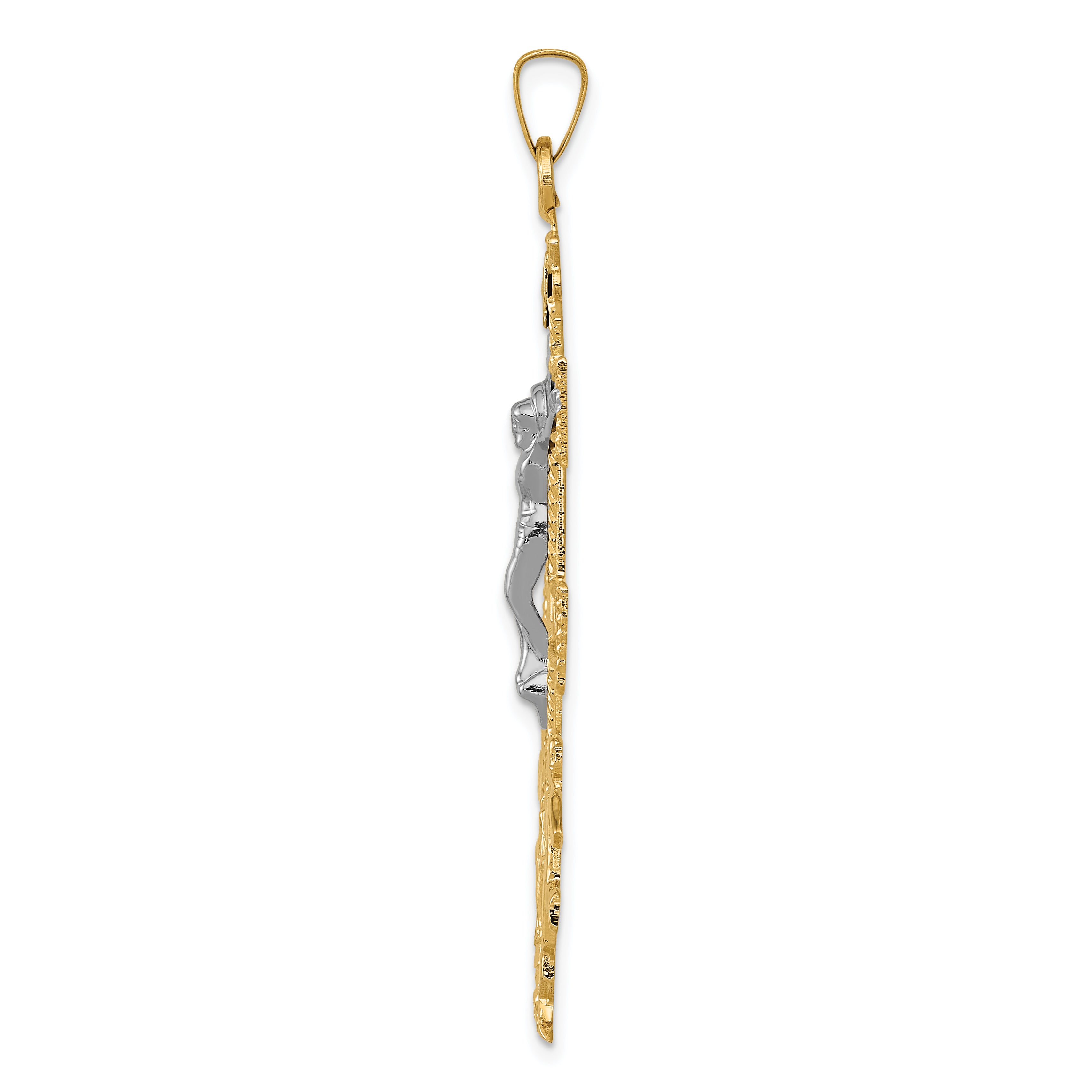 14k Two-tone Cara Vaca Crucifix Pendant C1427