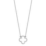 14k White Gold Polished Open Quatrefoil Design 18 inch Necklace XP5054W