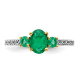 14k Oval Emerald and Diamond Ring RM5775