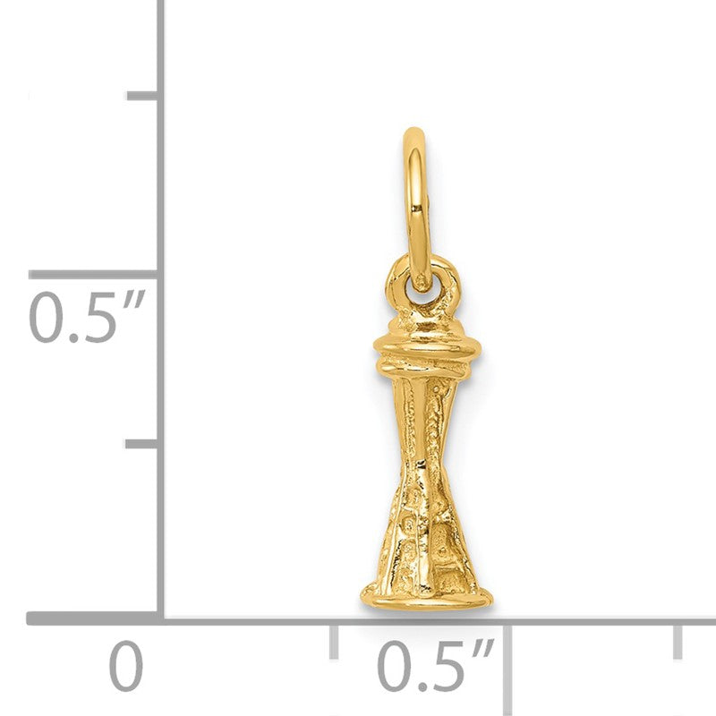 14k Solid Polished Seattle Space Needle Charm K858