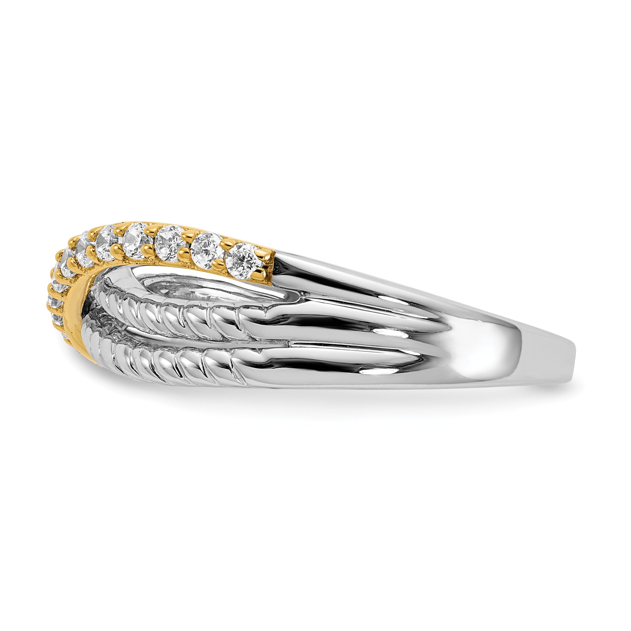 14k Two-tone 1/4 carat Diamond Fancy 3-Strand Ring RM3857