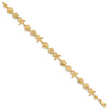 14k Polished Assorted Sea Shell Theme 7.5 inch Bracelet FB1142