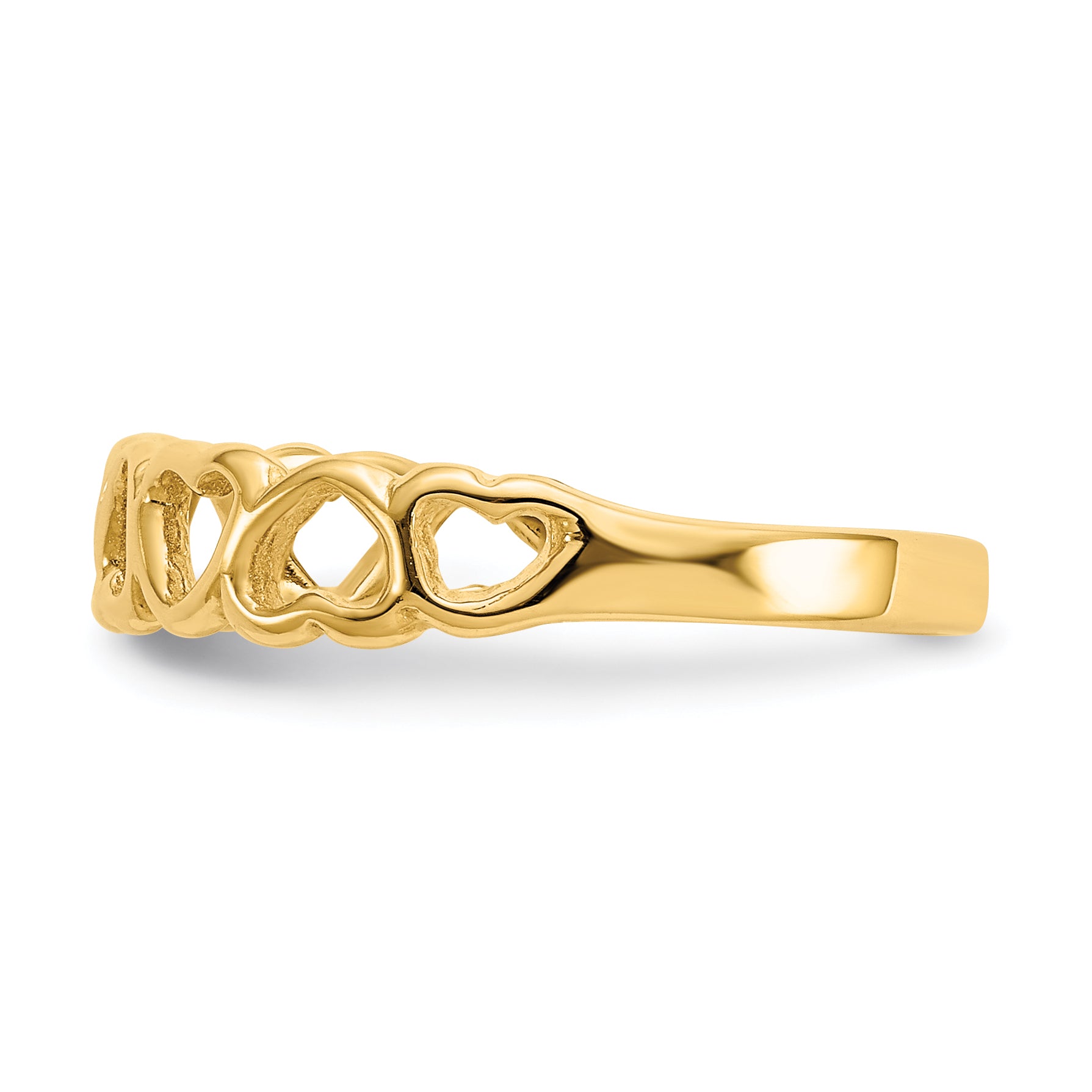 14k Polished Hearts Ring K3900